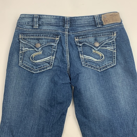 Silver jeans Suki Surplus Bootcut Size 32 Medium wash denim stretch Flap pocket - Picture 3 of 15